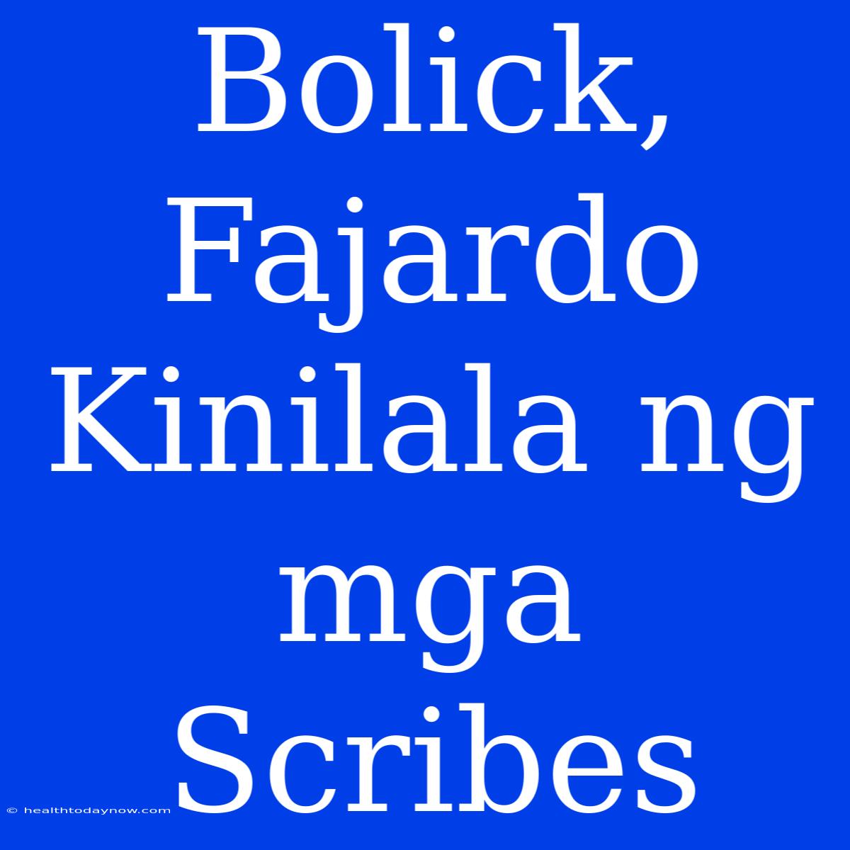 Bolick, Fajardo Kinilala Ng Mga Scribes