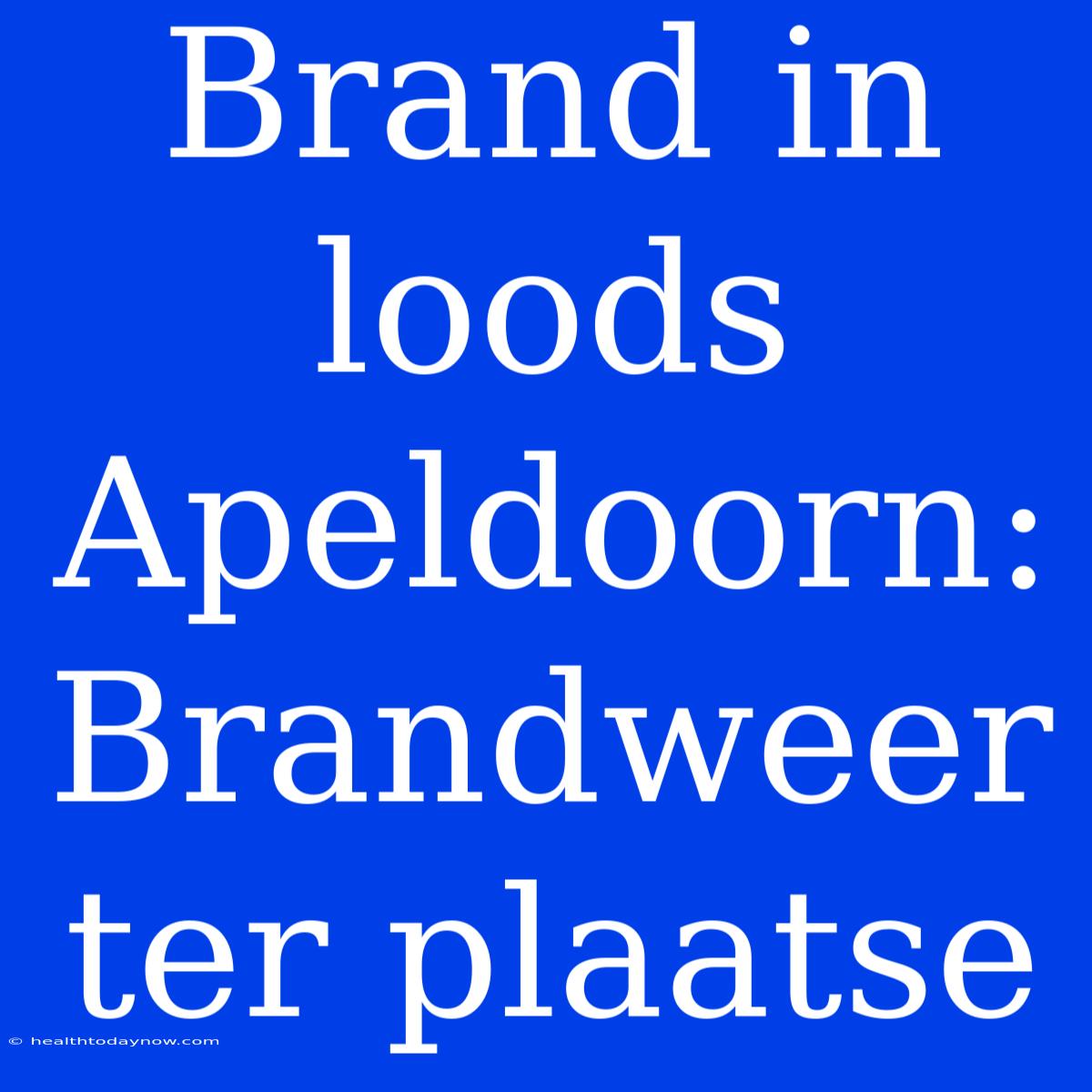 Brand In Loods Apeldoorn: Brandweer Ter Plaatse