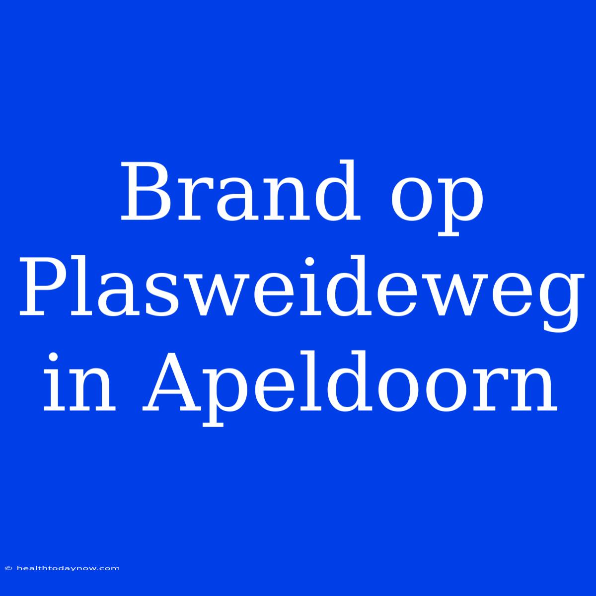 Brand Op Plasweideweg In Apeldoorn