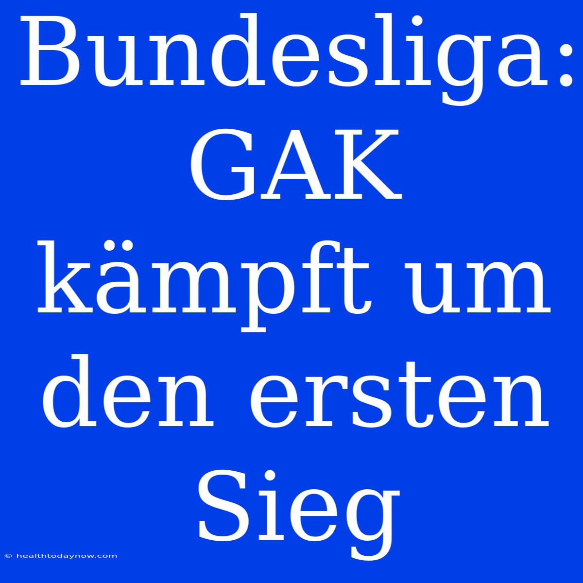 Bundesliga: GAK Kämpft Um Den Ersten Sieg