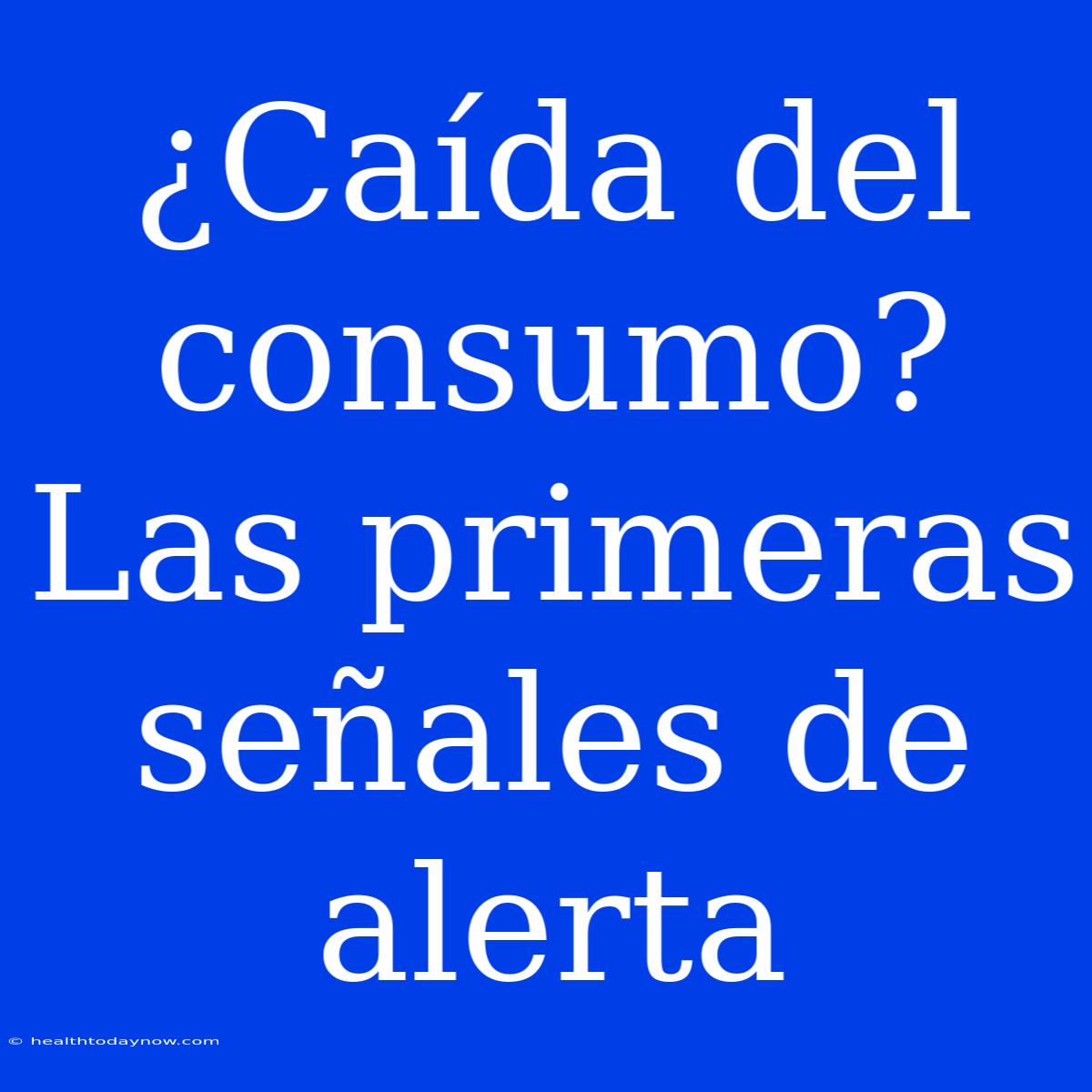 ¿Caída Del Consumo? Las Primeras Señales De Alerta