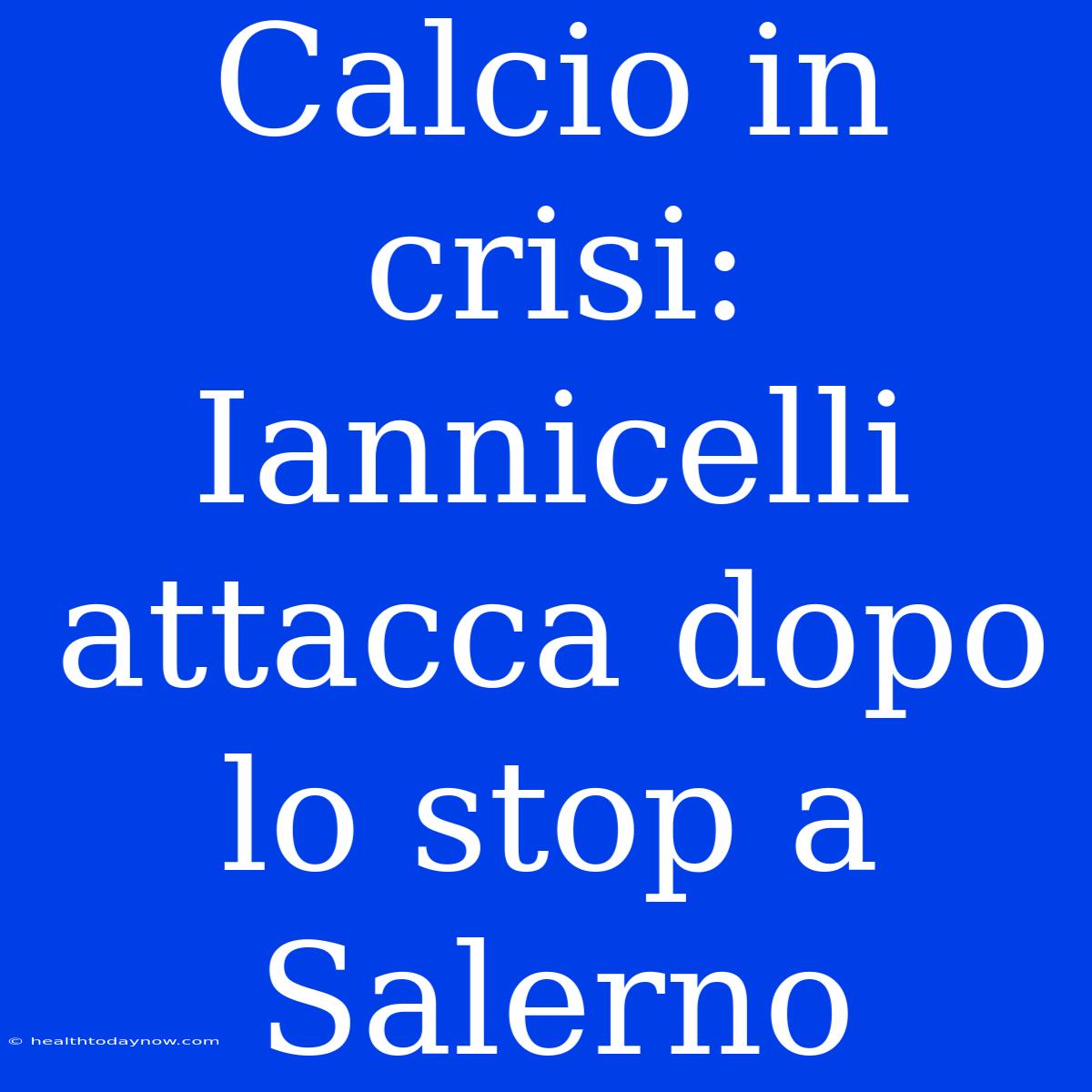 Calcio In Crisi: Iannicelli Attacca Dopo Lo Stop A Salerno