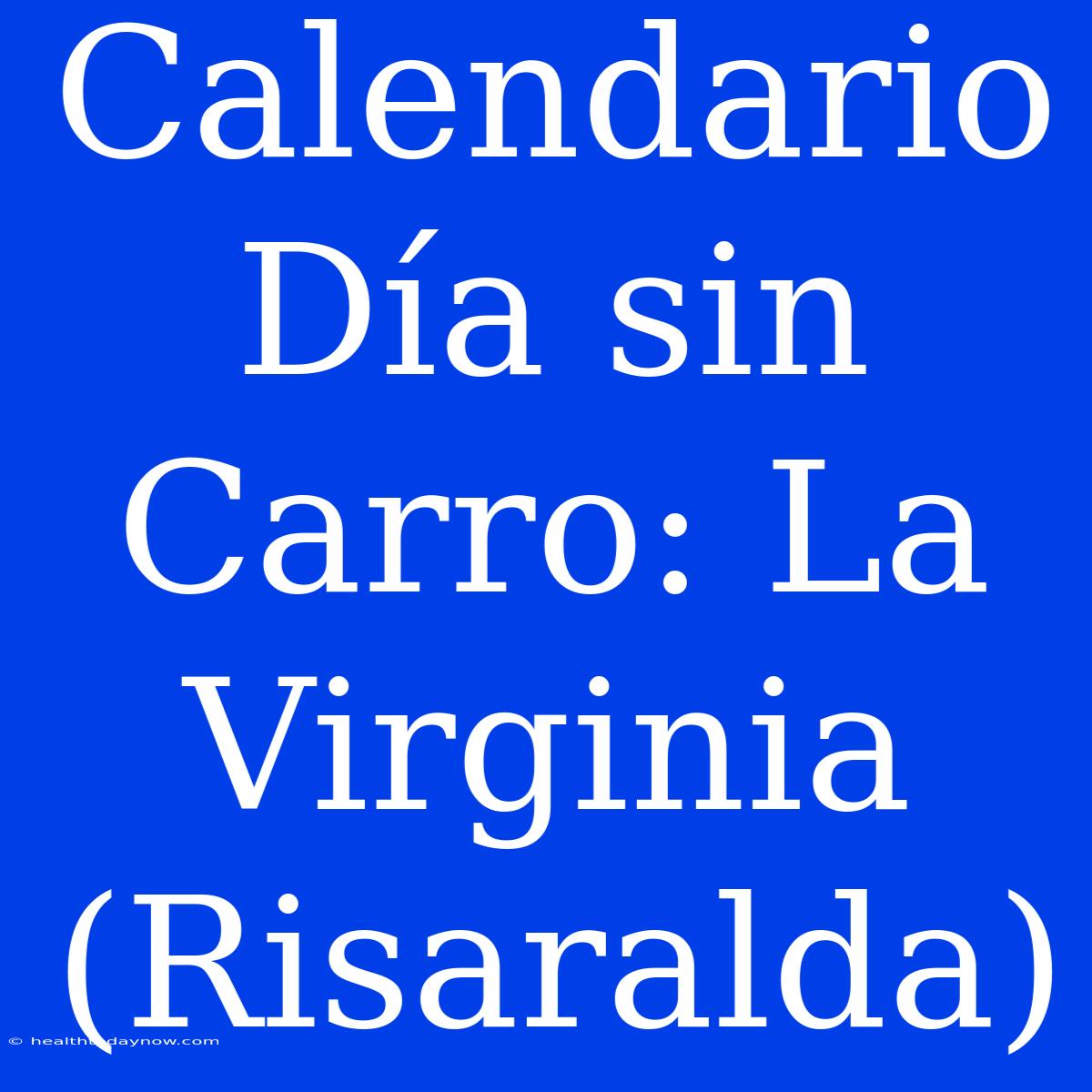 Calendario Día Sin Carro: La Virginia (Risaralda)