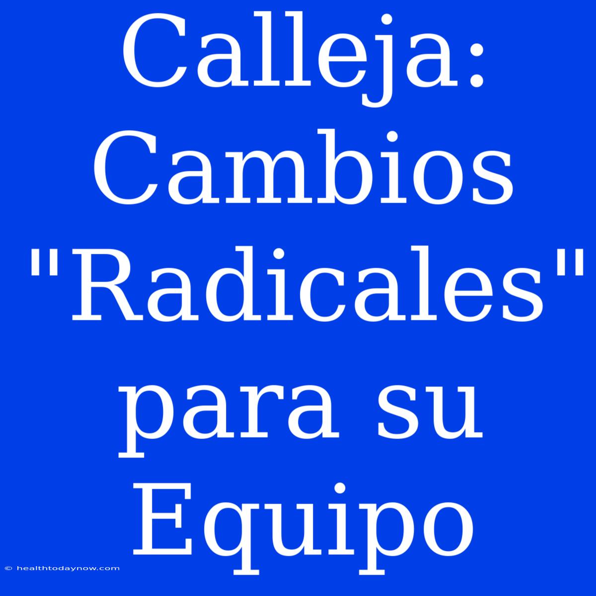 Calleja: Cambios 