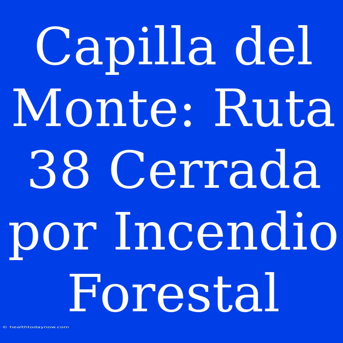 Capilla Del Monte: Ruta 38 Cerrada Por Incendio Forestal