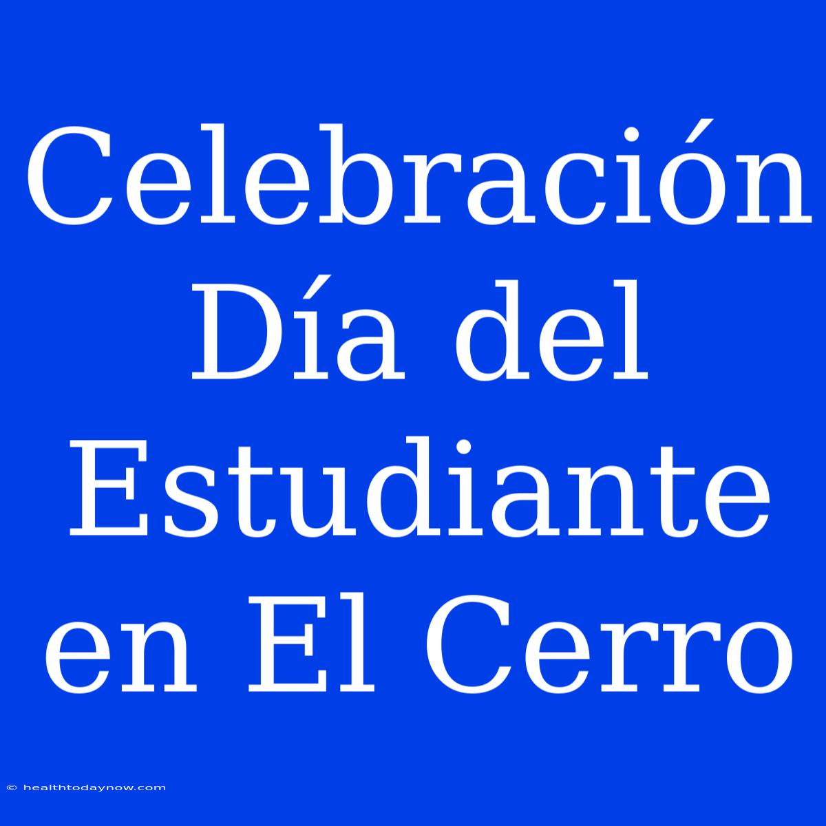 Celebración Día Del Estudiante En El Cerro