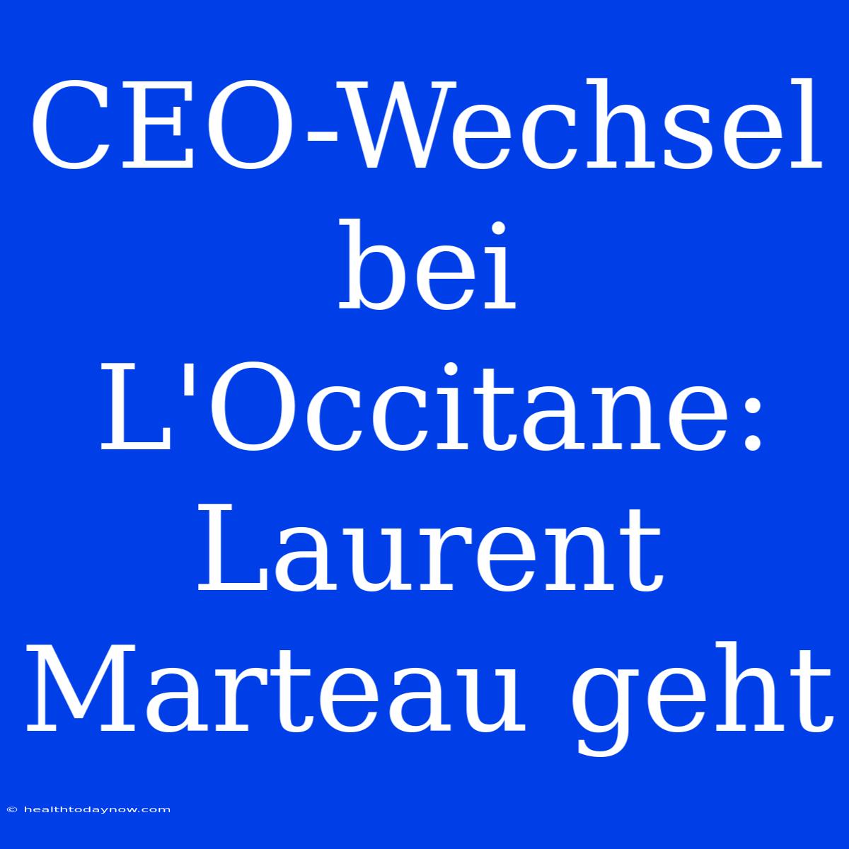 CEO-Wechsel Bei L'Occitane: Laurent Marteau Geht