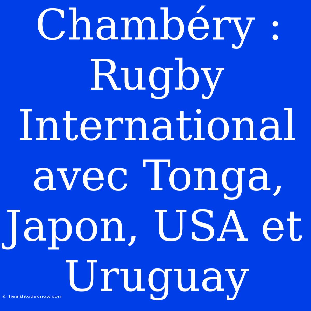 Chambéry : Rugby International Avec Tonga, Japon, USA Et Uruguay