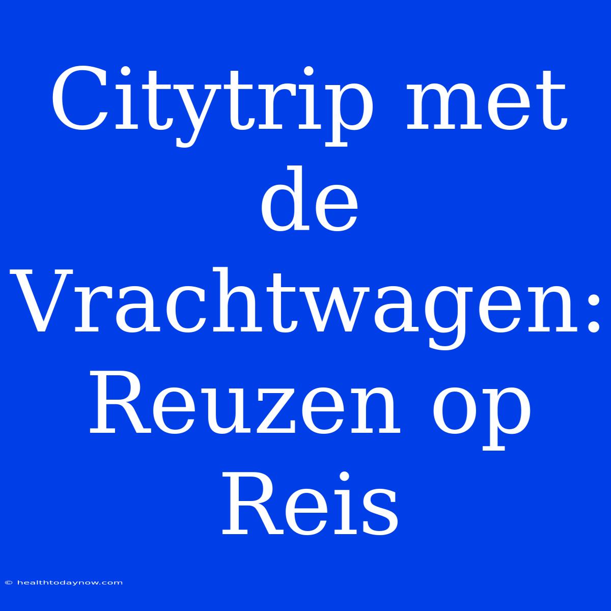 Citytrip Met De Vrachtwagen: Reuzen Op Reis 