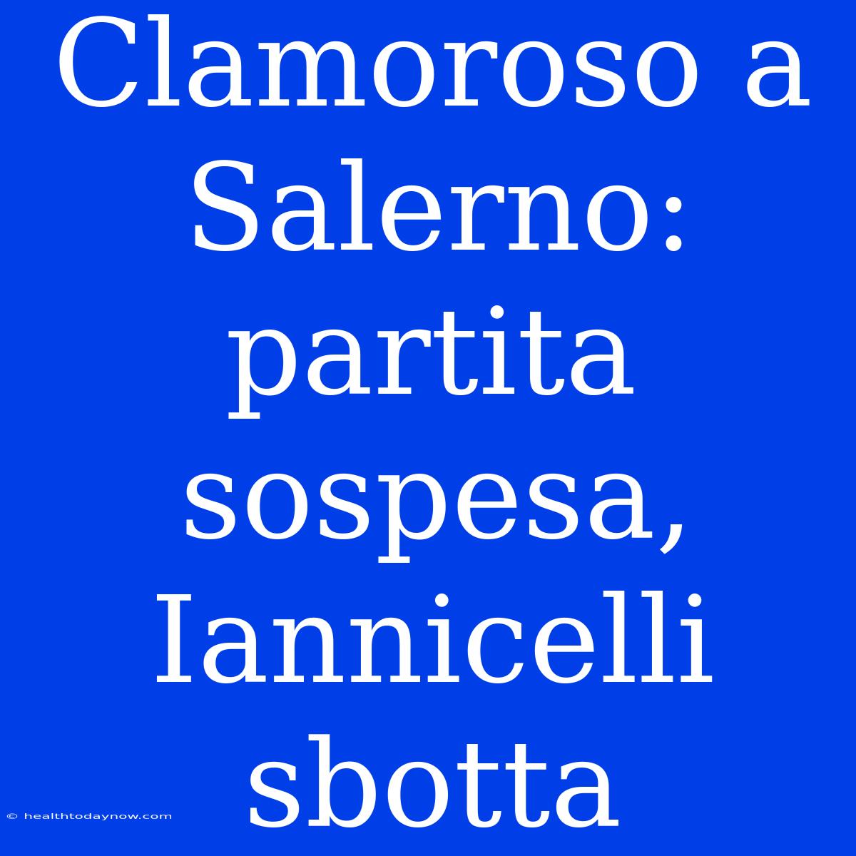 Clamoroso A Salerno: Partita Sospesa, Iannicelli Sbotta