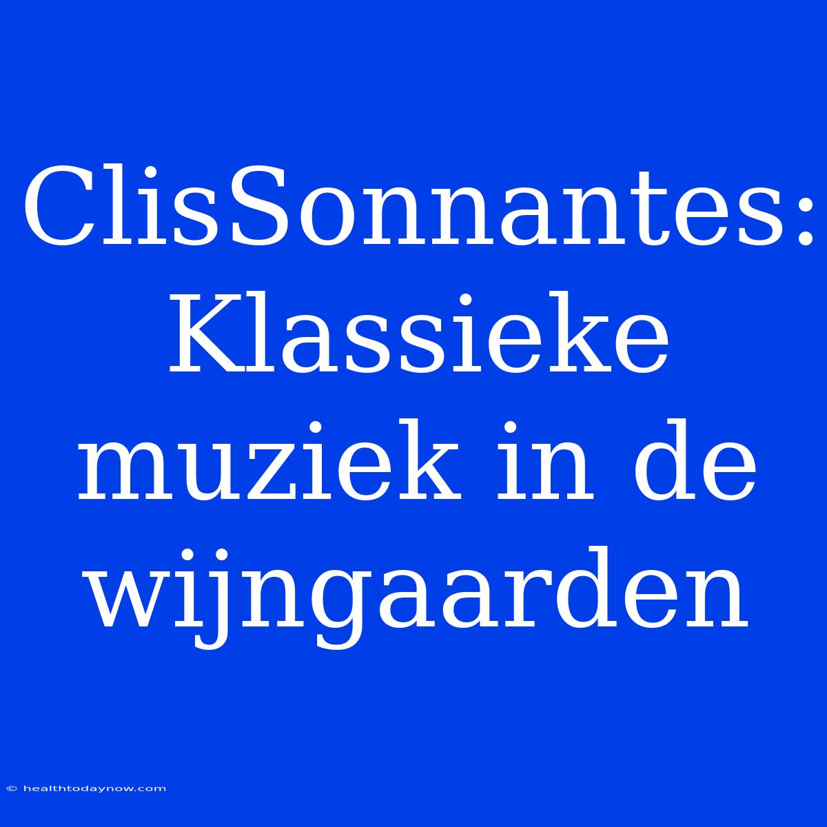 ClisSonnantes: Klassieke Muziek In De Wijngaarden