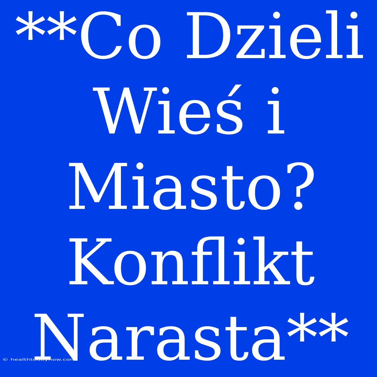 **Co Dzieli Wieś I Miasto? Konflikt Narasta**