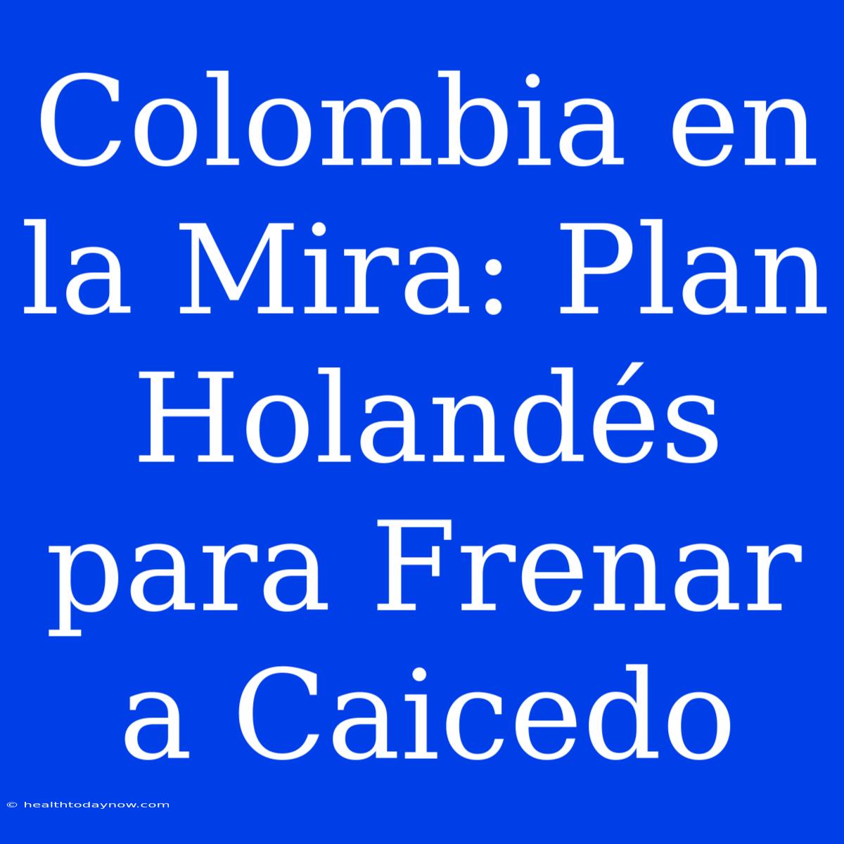 Colombia En La Mira: Plan Holandés Para Frenar A Caicedo