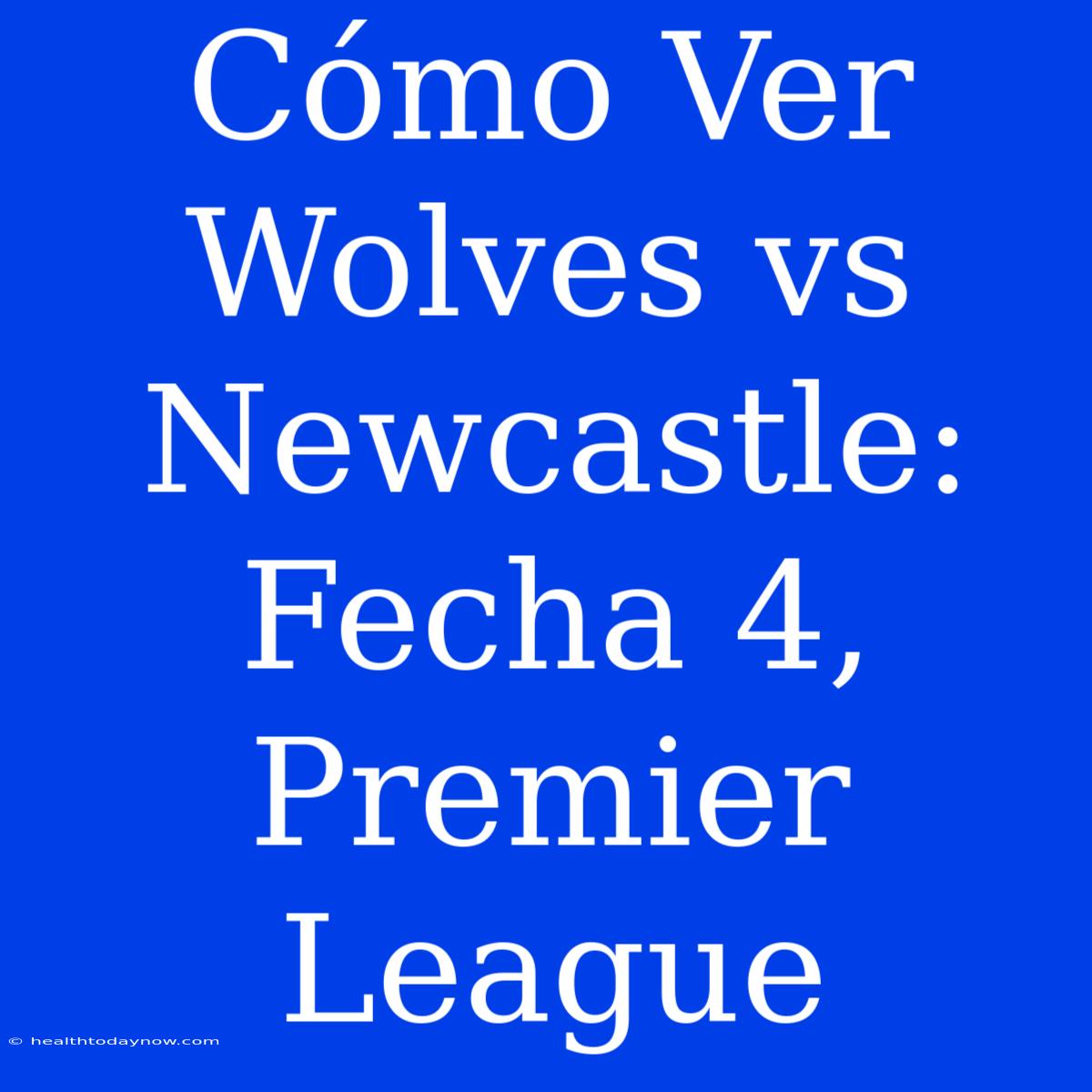 Cómo Ver Wolves Vs Newcastle: Fecha 4, Premier League