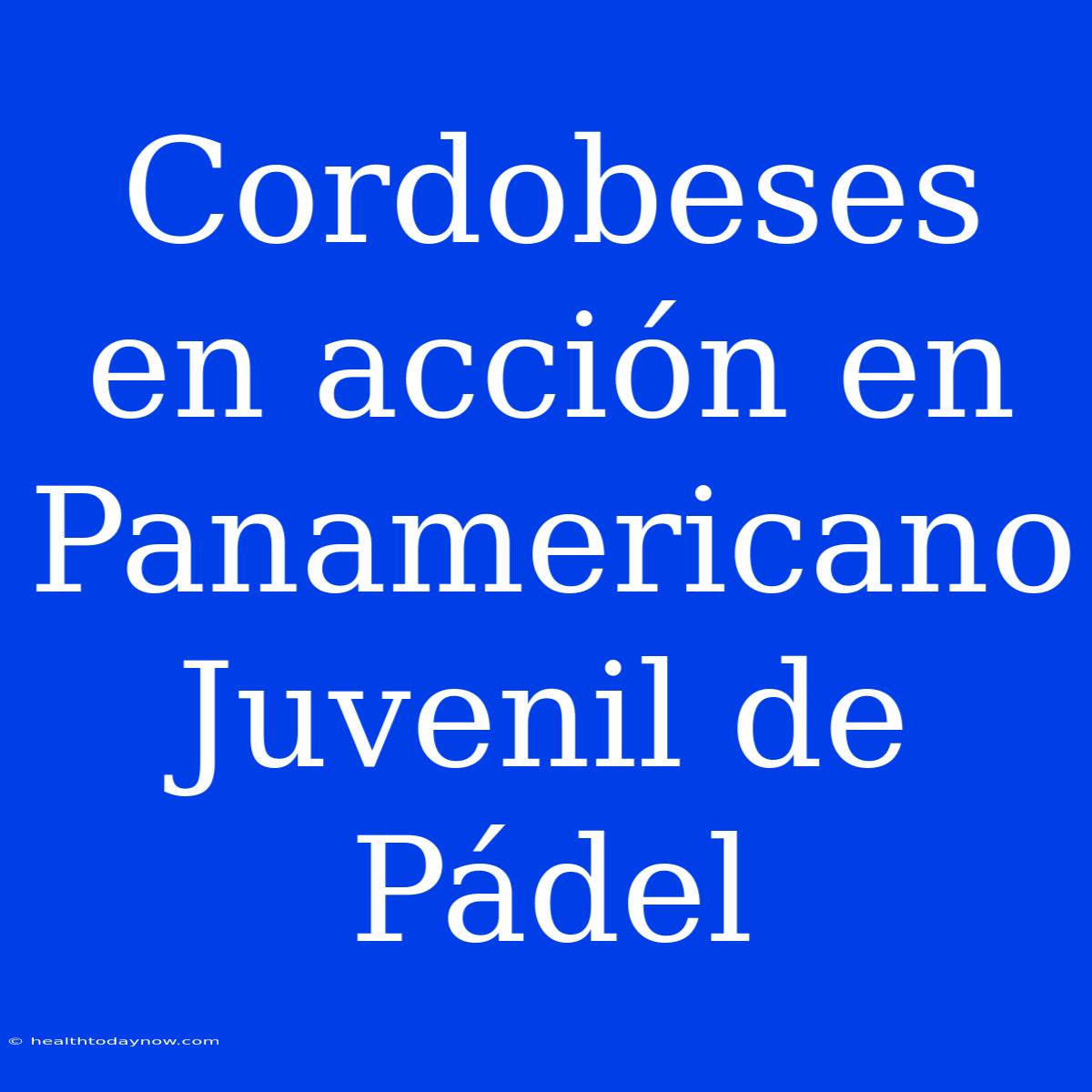 Cordobeses En Acción En Panamericano Juvenil De Pádel