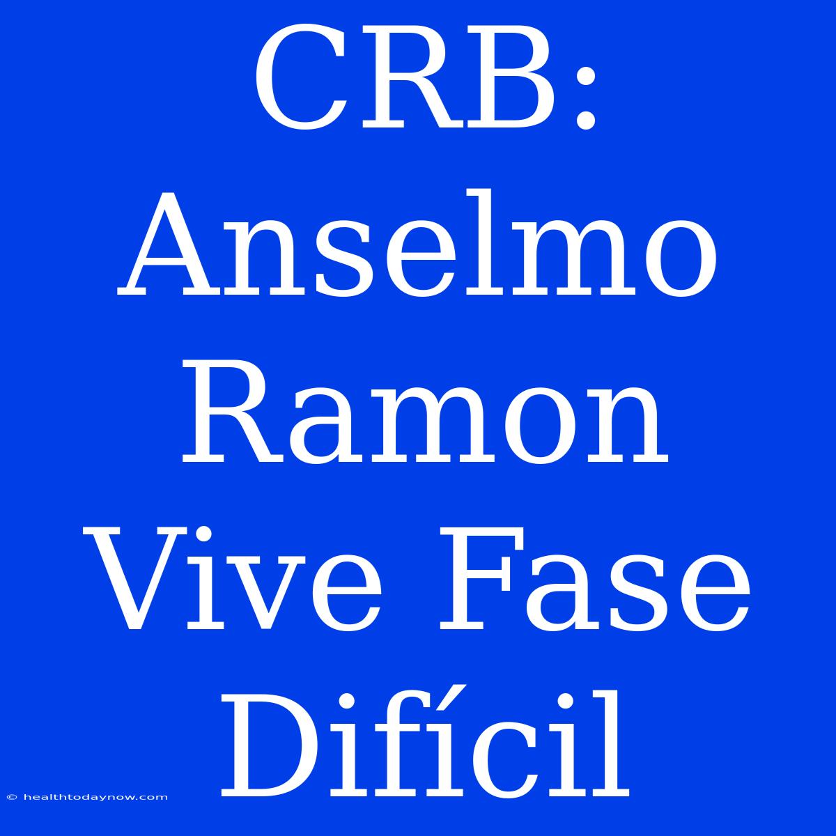 CRB: Anselmo Ramon Vive Fase Difícil