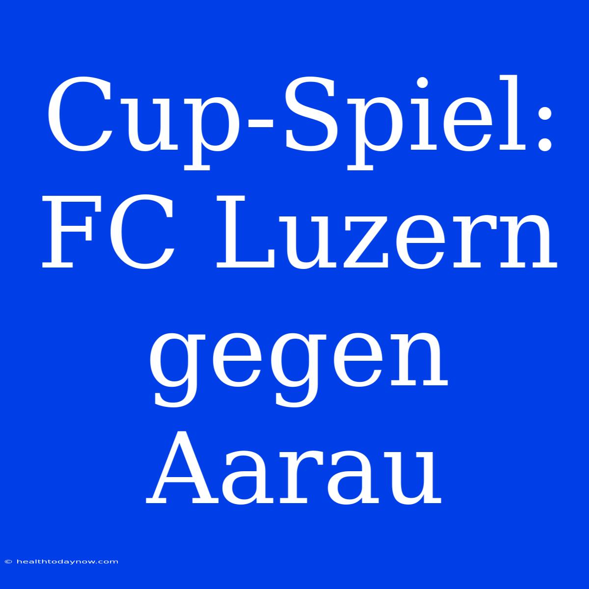 Cup-Spiel: FC Luzern Gegen Aarau