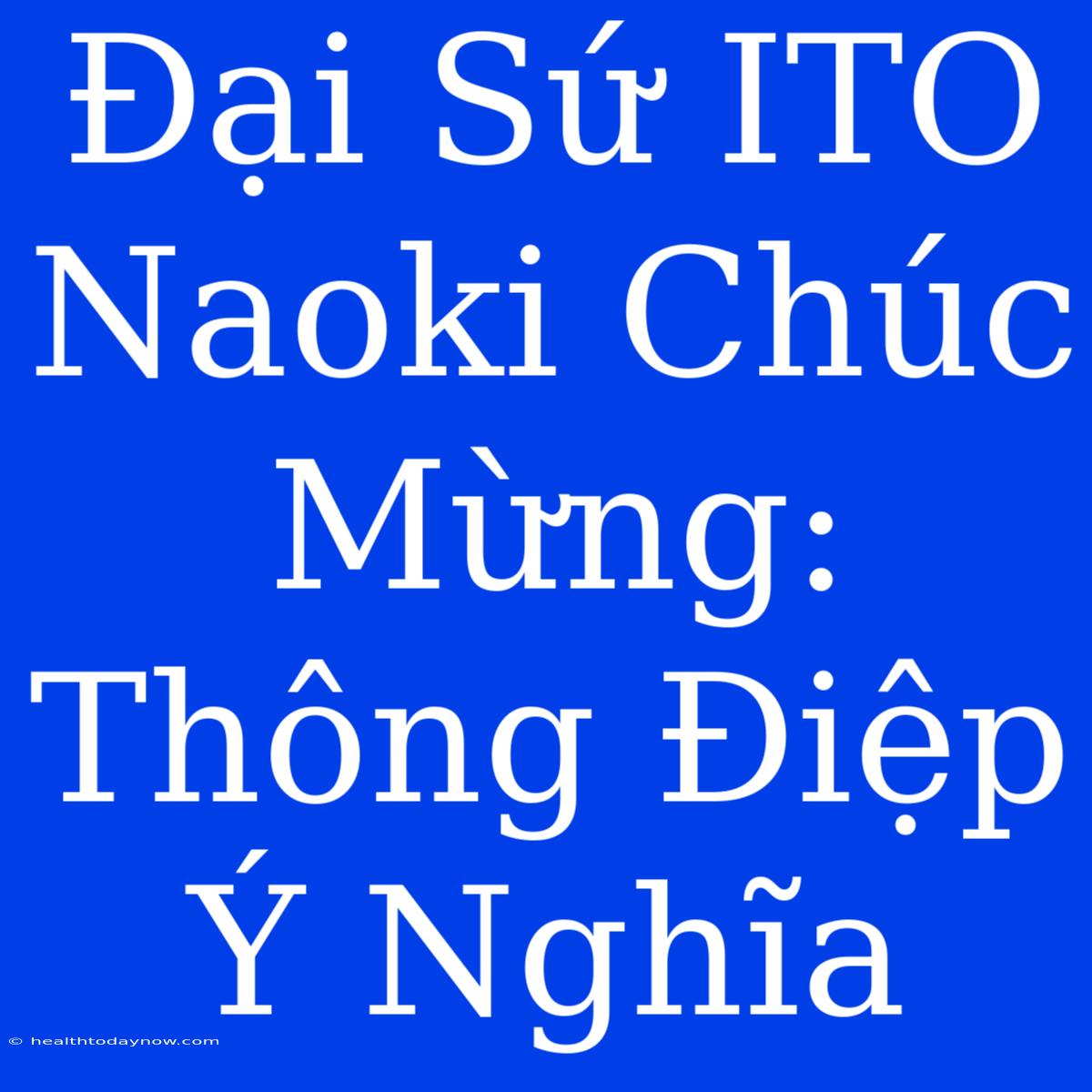 Đại Sứ ITO Naoki Chúc Mừng: Thông Điệp Ý Nghĩa