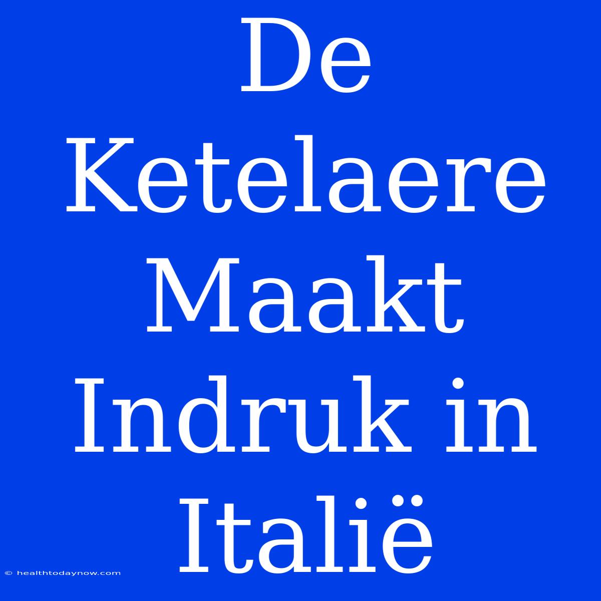 De Ketelaere Maakt Indruk In Italië