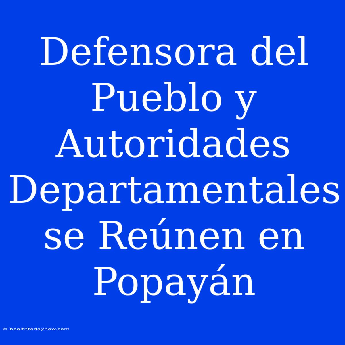 Defensora Del Pueblo Y Autoridades Departamentales Se Reúnen En Popayán 