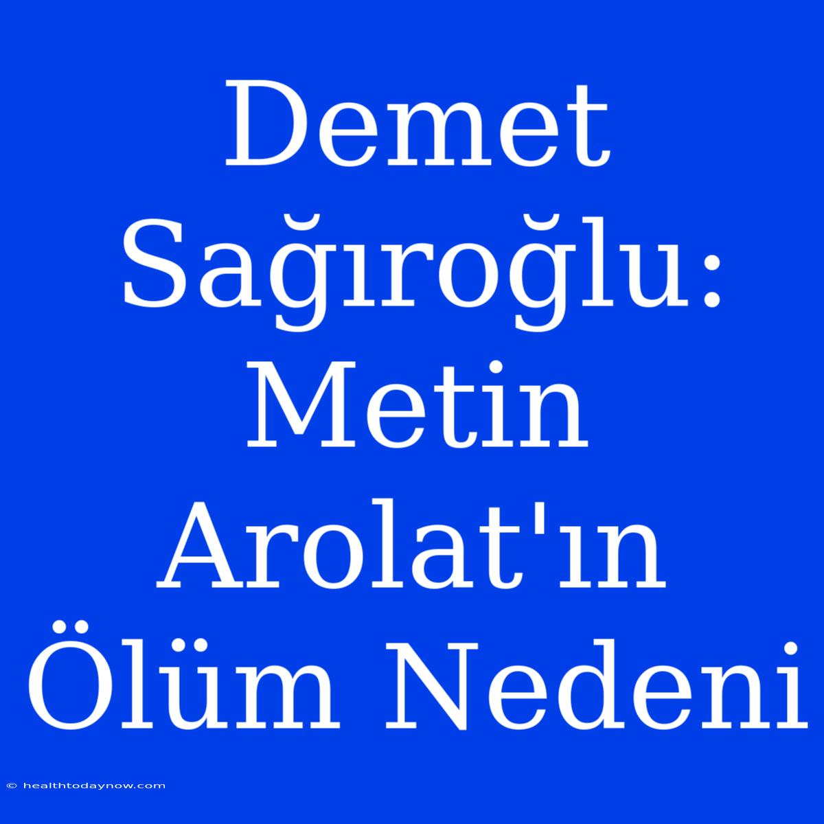 Demet Sağıroğlu: Metin Arolat'ın Ölüm Nedeni