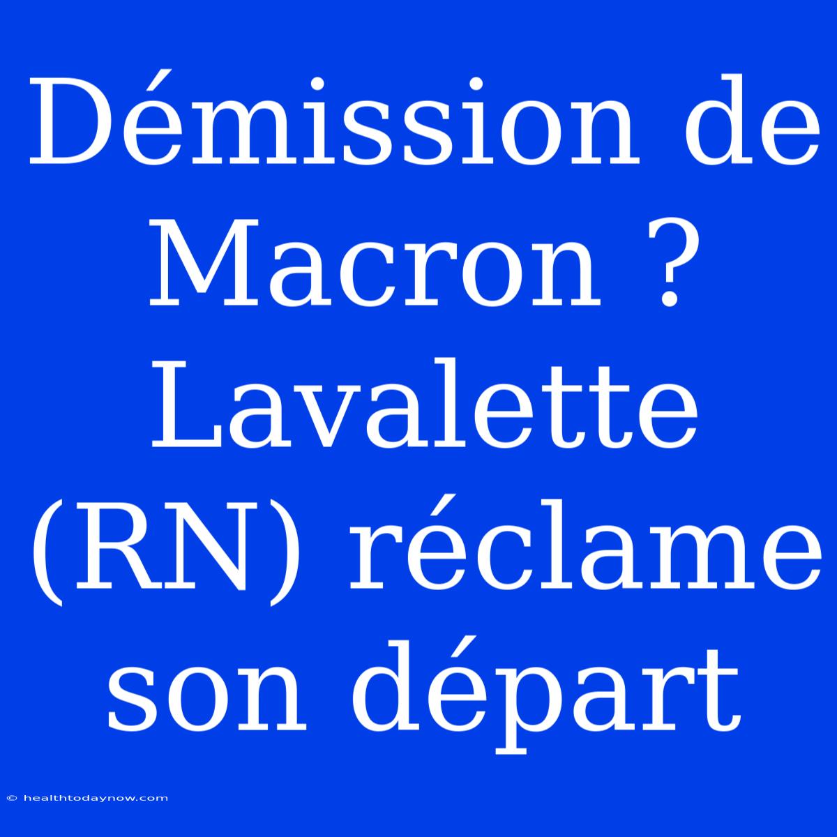 Démission De Macron ? Lavalette (RN) Réclame Son Départ