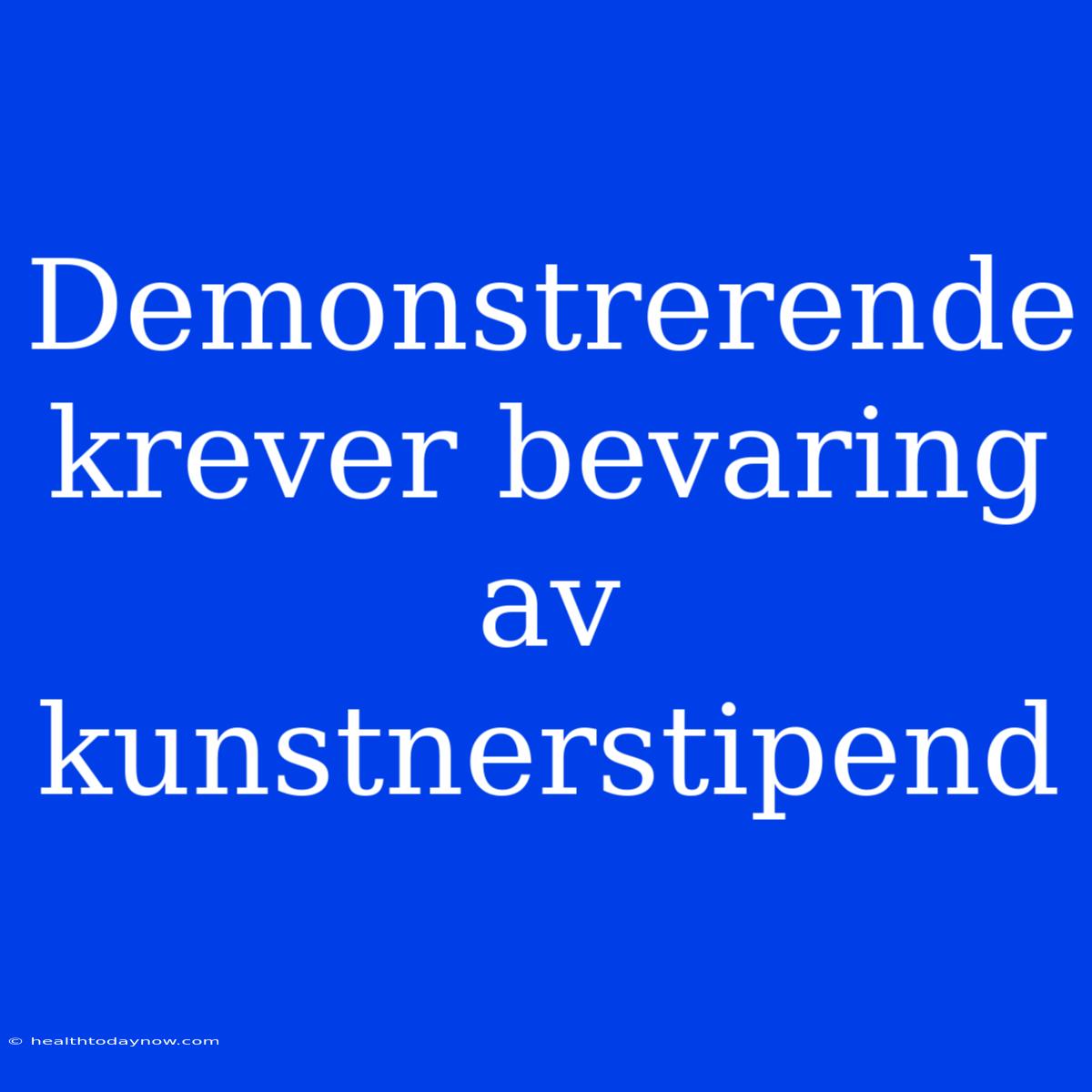 Demonstrerende Krever Bevaring Av Kunstnerstipend