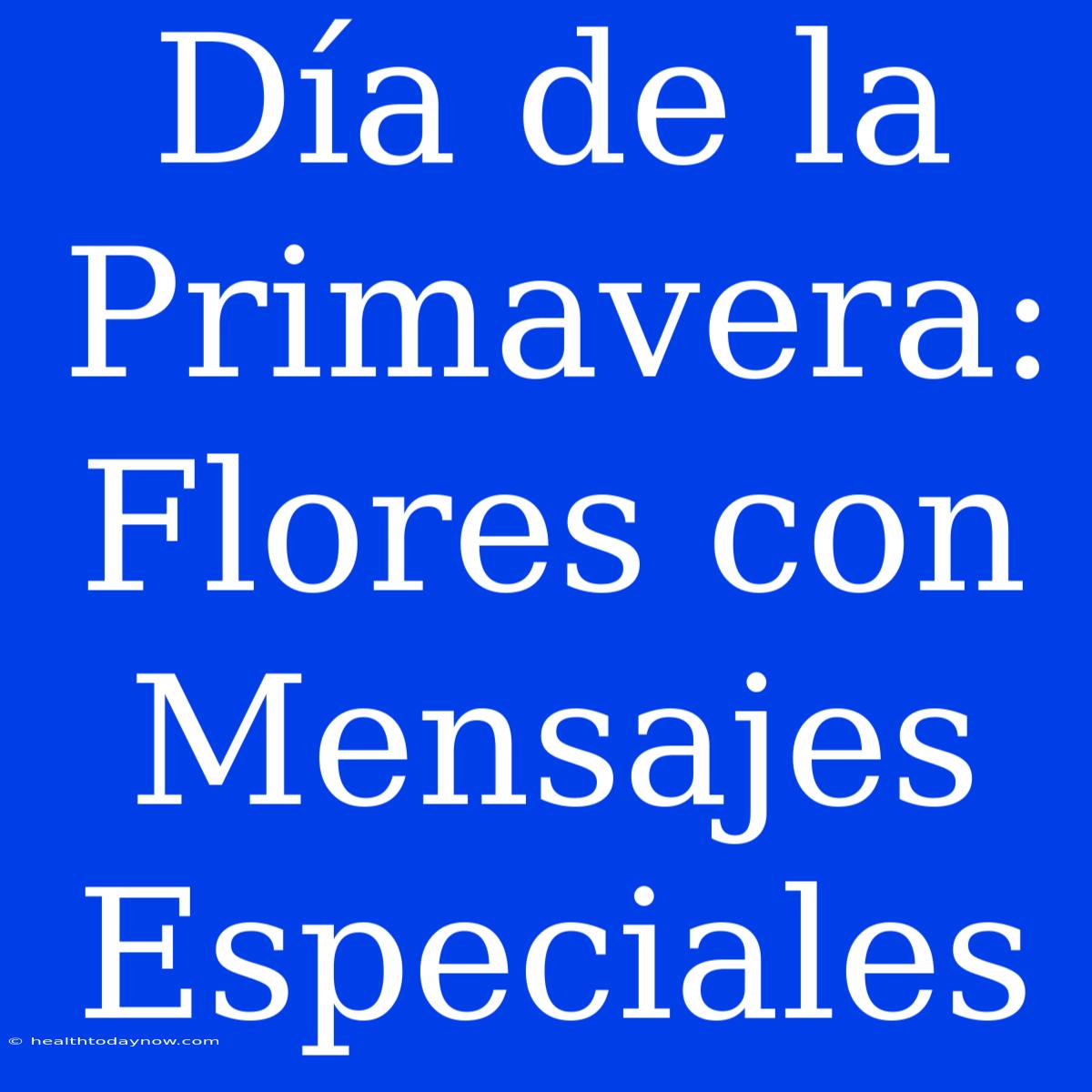 Día De La Primavera: Flores Con Mensajes Especiales