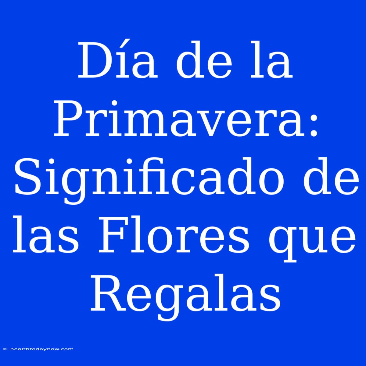 Día De La Primavera: Significado De Las Flores Que Regalas