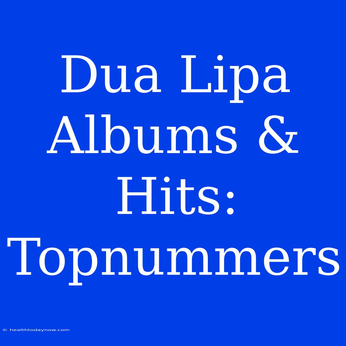 Dua Lipa Albums & Hits: Topnummers