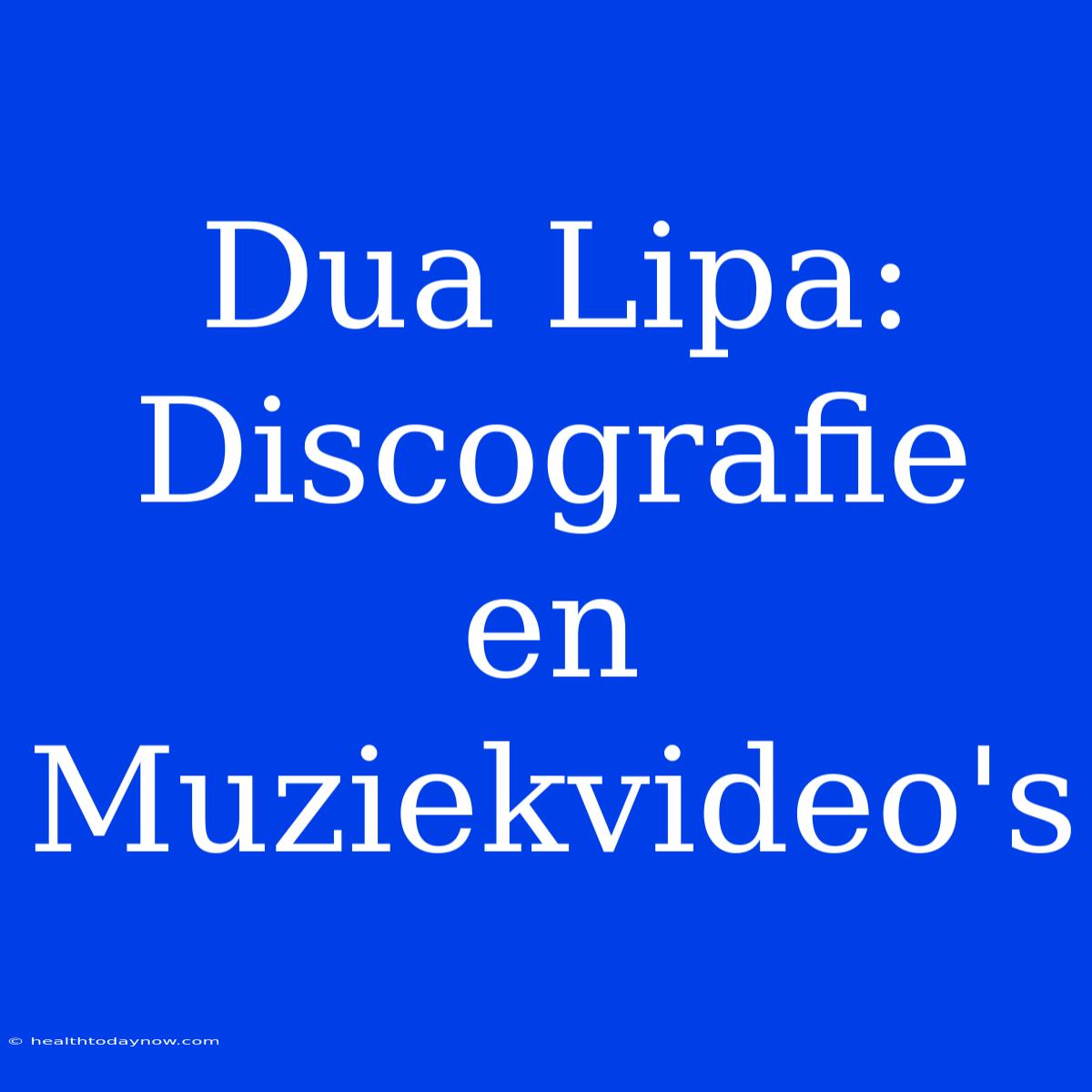 Dua Lipa: Discografie En Muziekvideo's