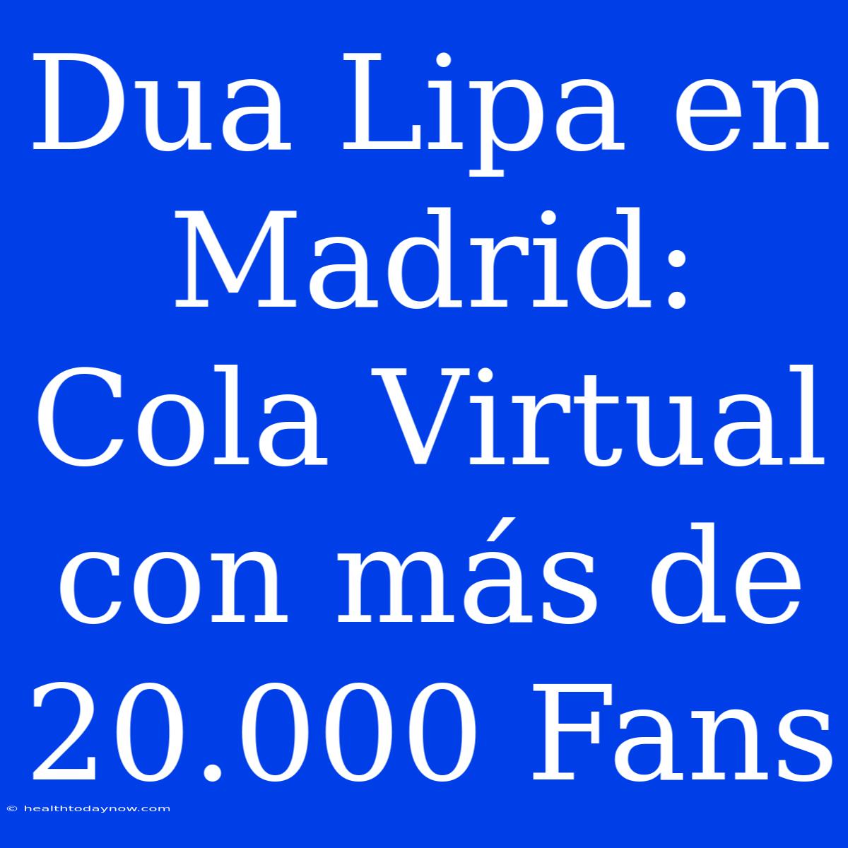 Dua Lipa En Madrid: Cola Virtual Con Más De 20.000 Fans