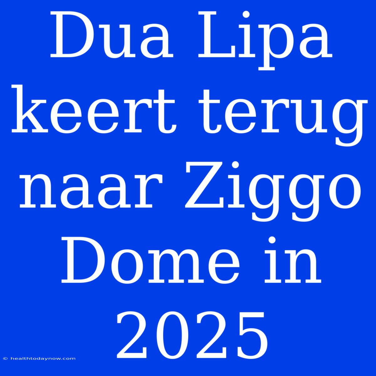 Dua Lipa Keert Terug Naar Ziggo Dome In 2025