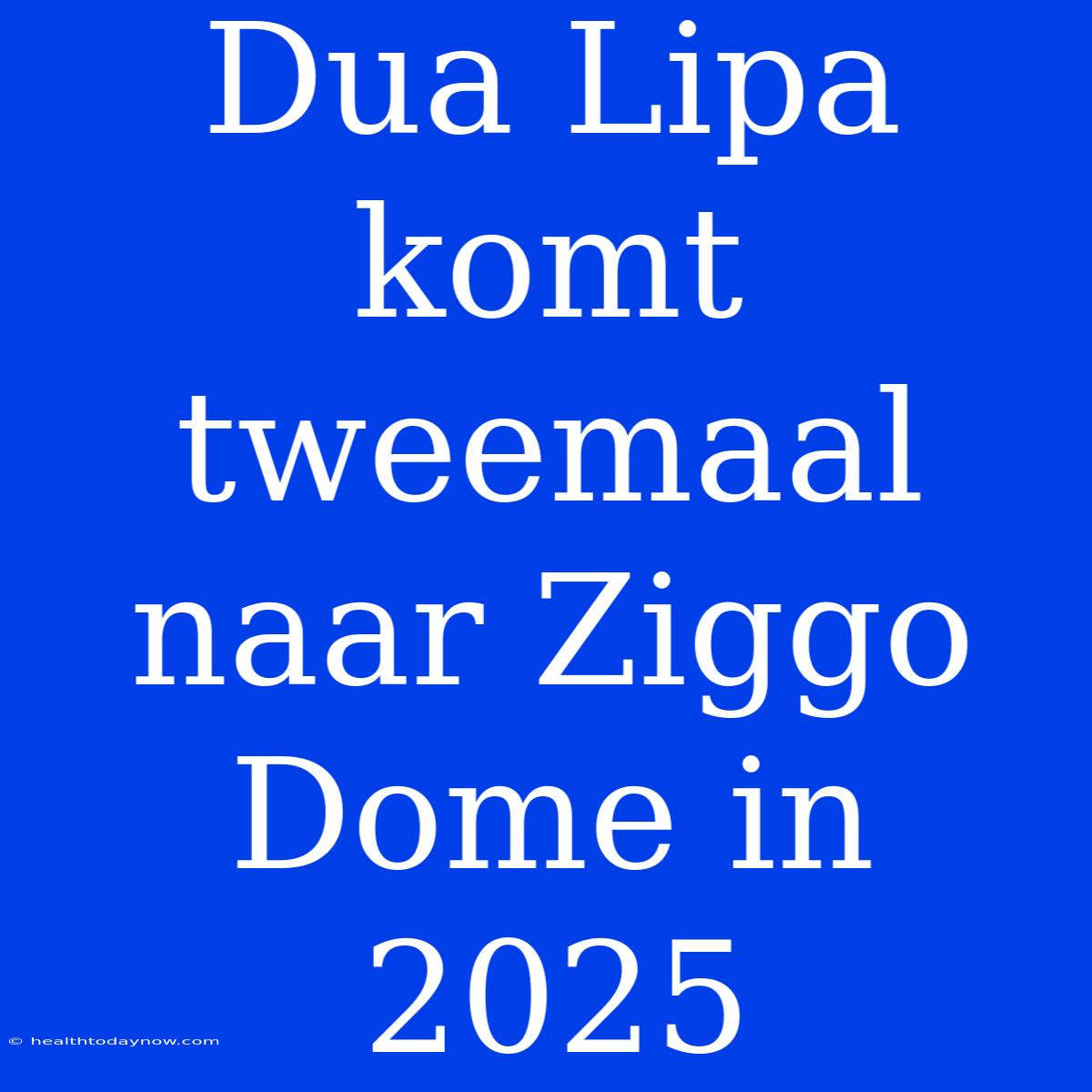 Dua Lipa Komt Tweemaal Naar Ziggo Dome In 2025