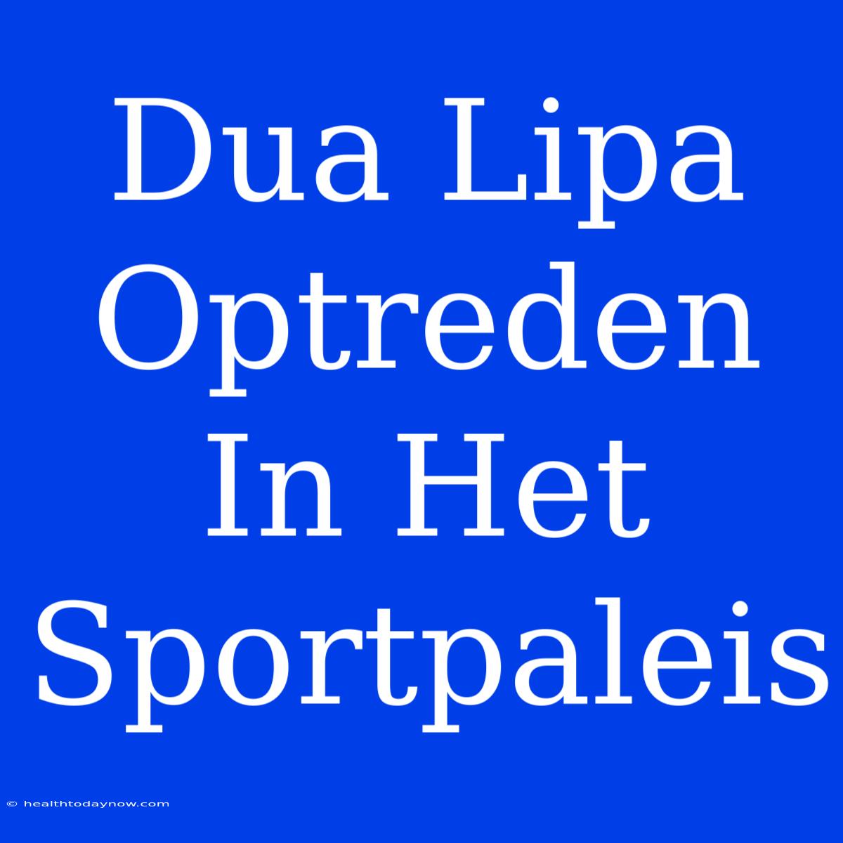 Dua Lipa Optreden In Het Sportpaleis