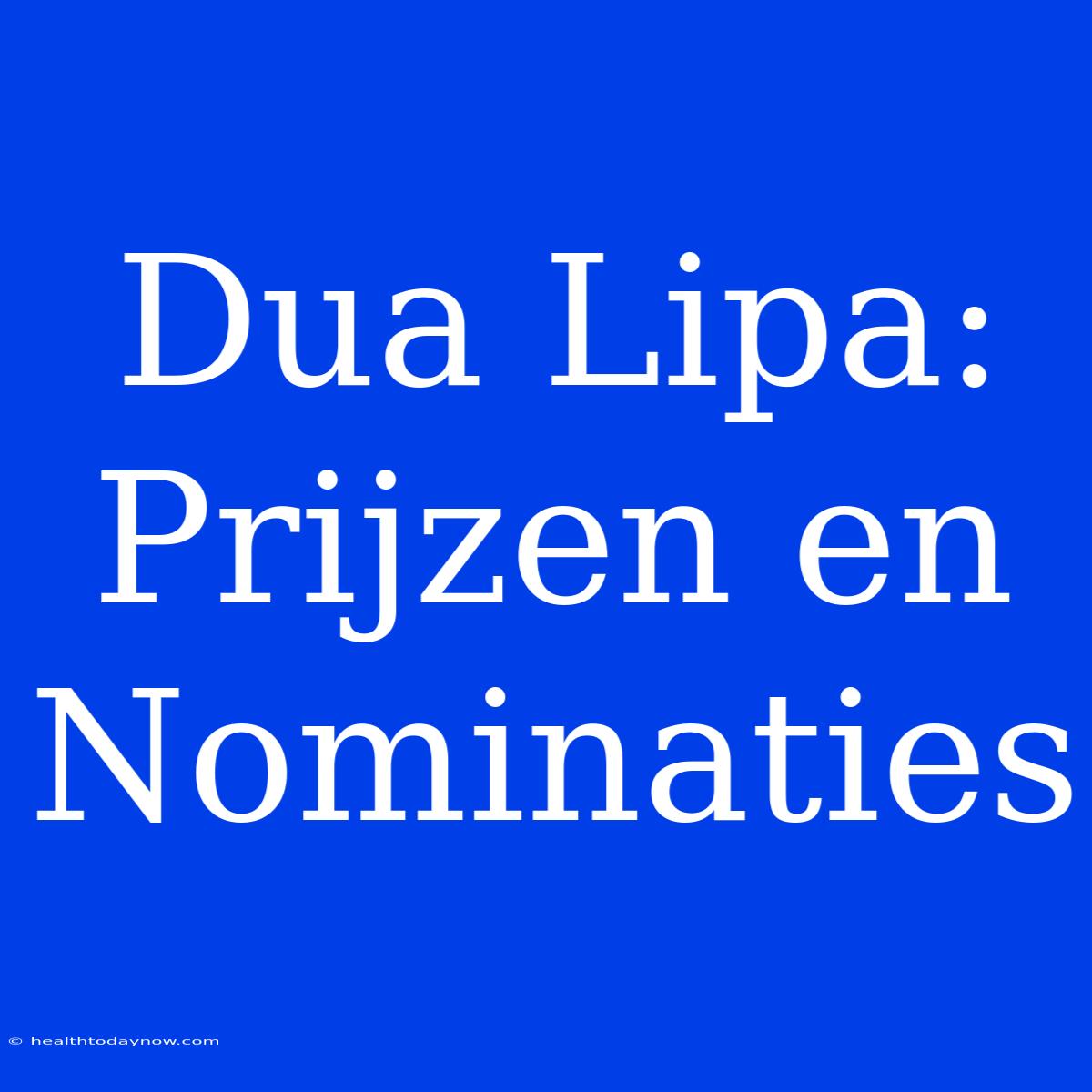 Dua Lipa: Prijzen En Nominaties 