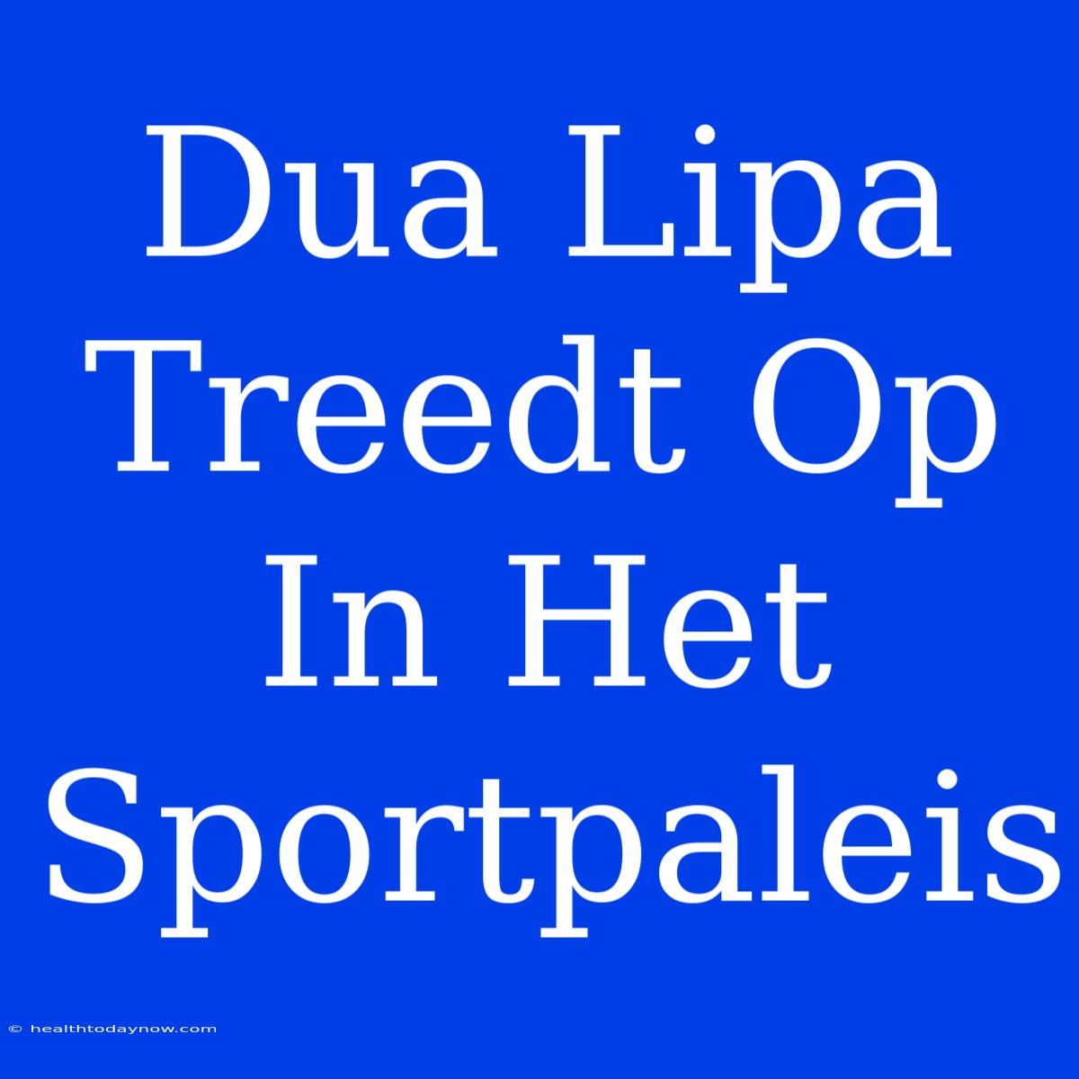 Dua Lipa Treedt Op In Het Sportpaleis