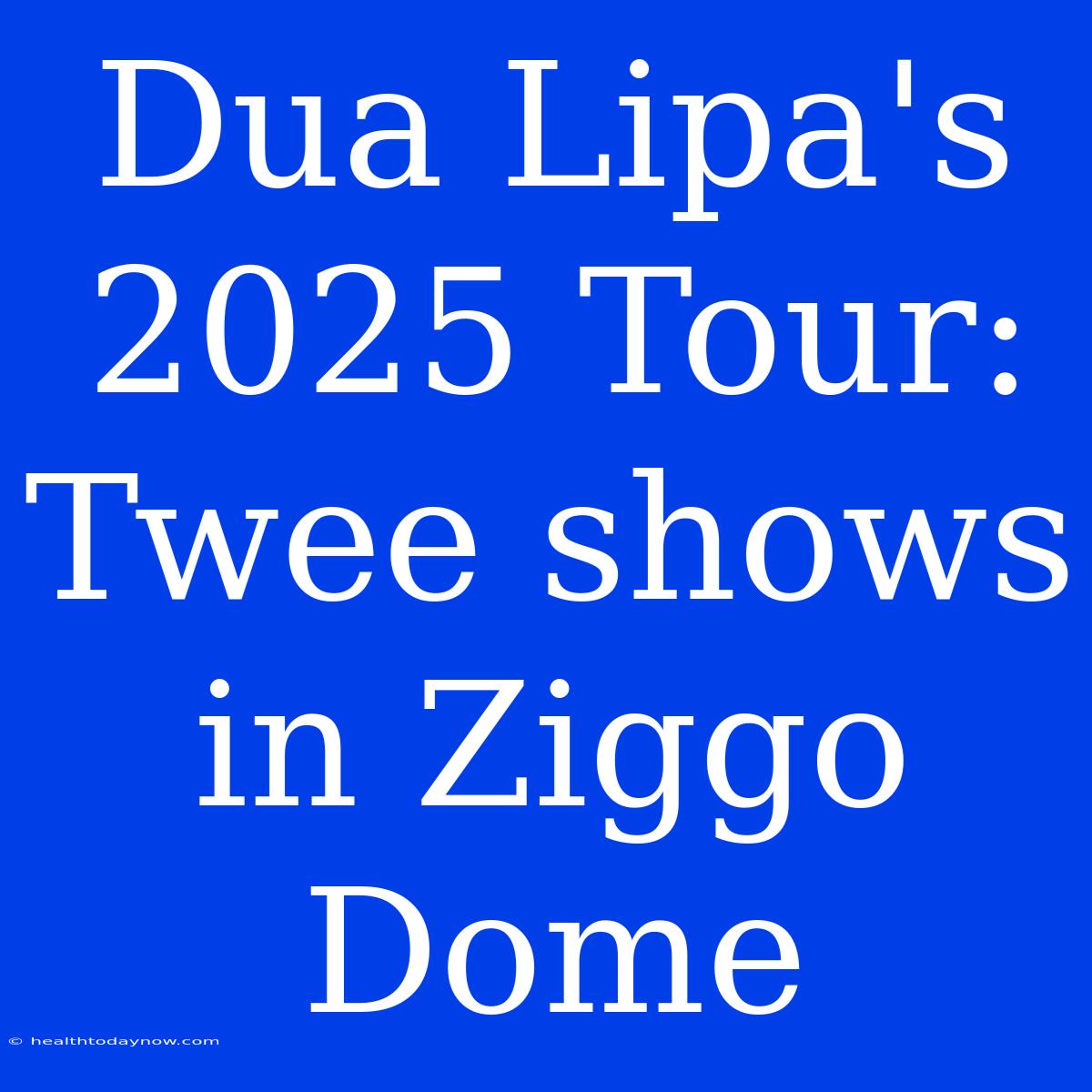 Dua Lipa's 2025 Tour: Twee Shows In Ziggo Dome 