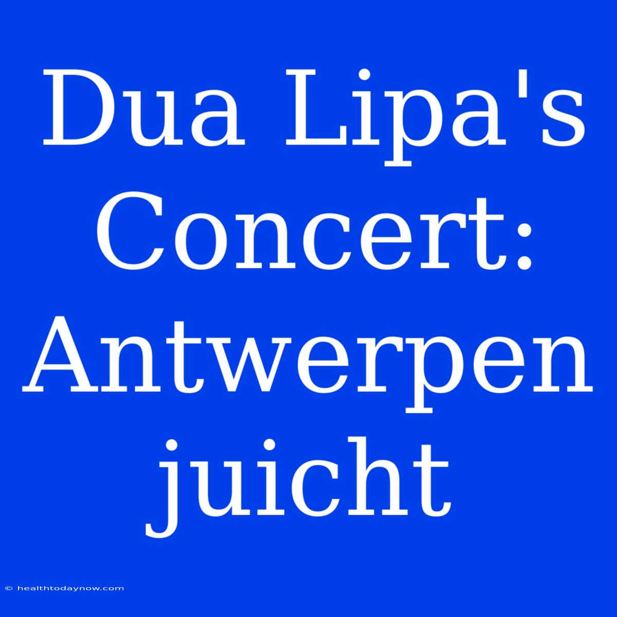 Dua Lipa's Concert: Antwerpen Juicht