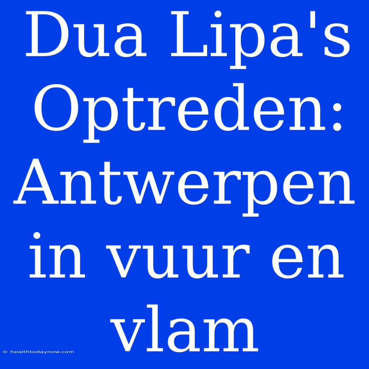 Dua Lipa's Optreden: Antwerpen In Vuur En Vlam