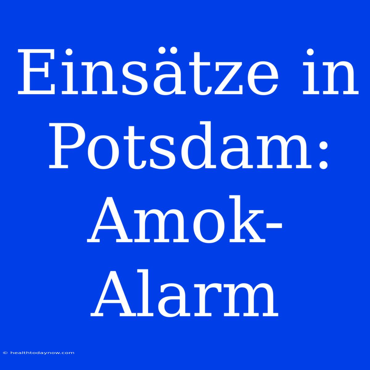 Einsätze In Potsdam: Amok-Alarm