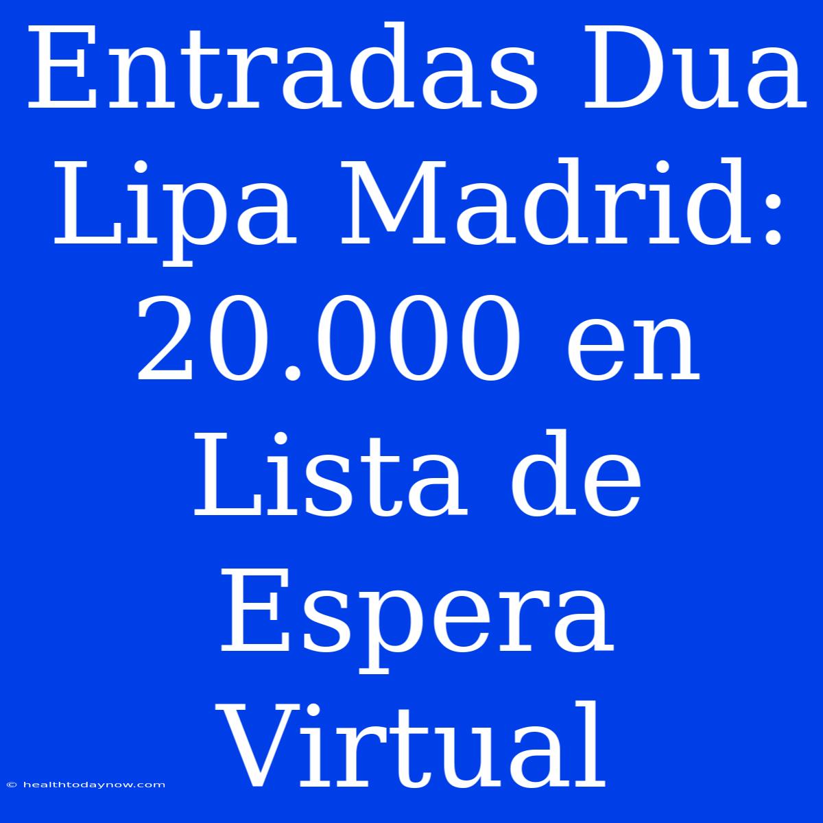 Entradas Dua Lipa Madrid: 20.000 En Lista De Espera Virtual