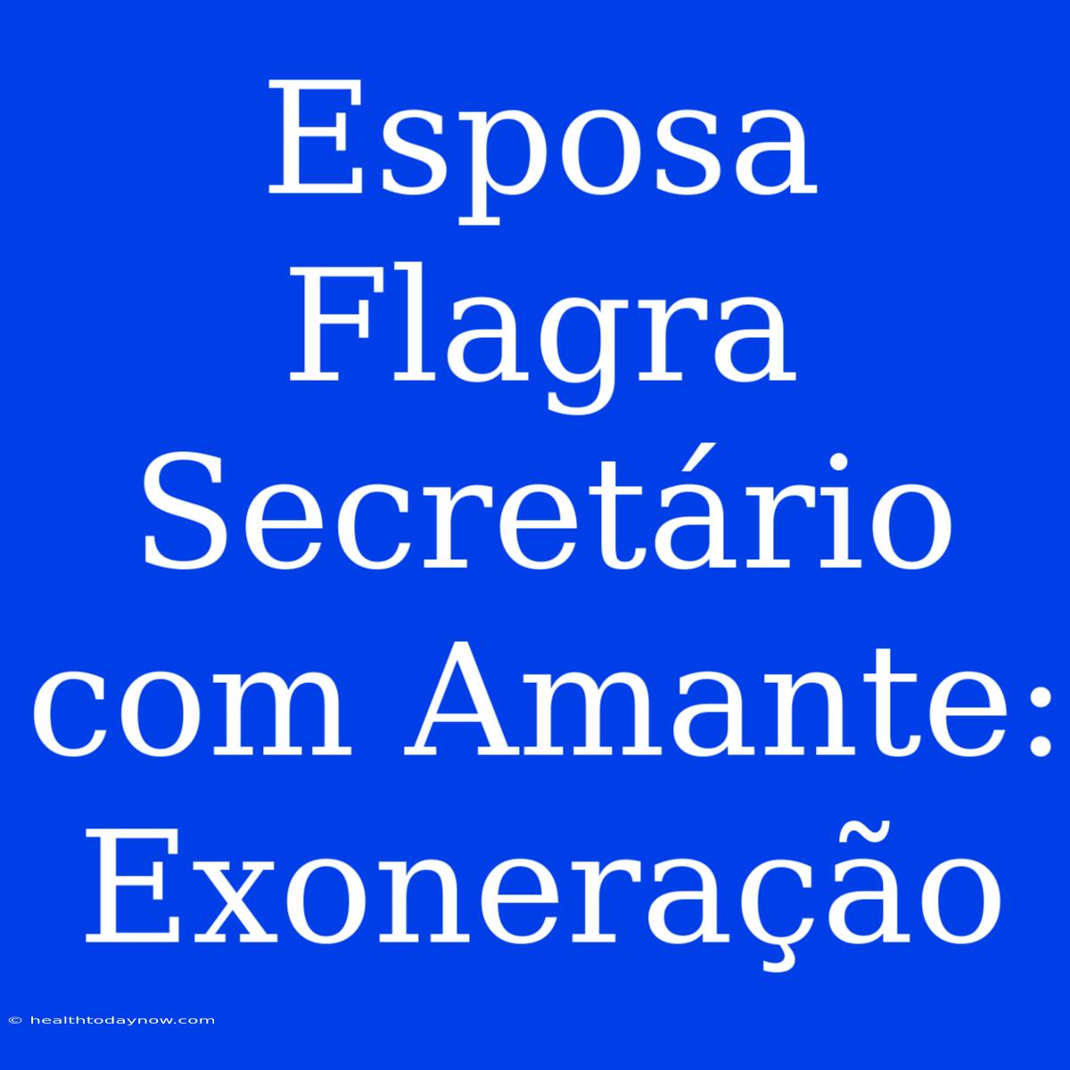 Esposa Flagra Secretário Com Amante: Exoneração