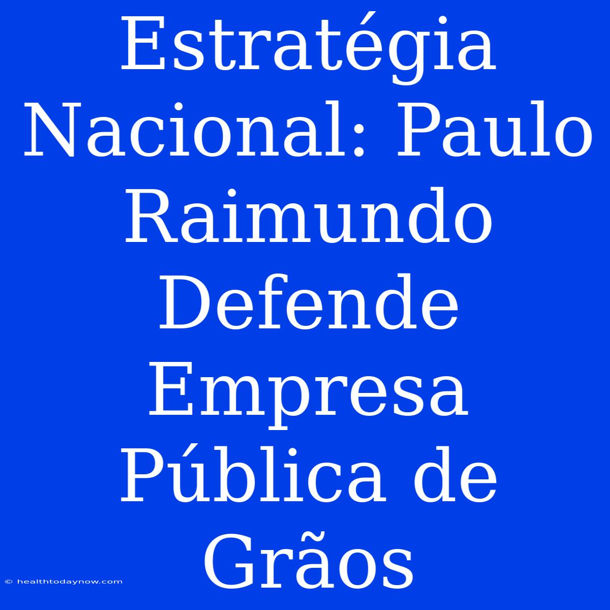 Estratégia Nacional: Paulo Raimundo Defende Empresa Pública De Grãos