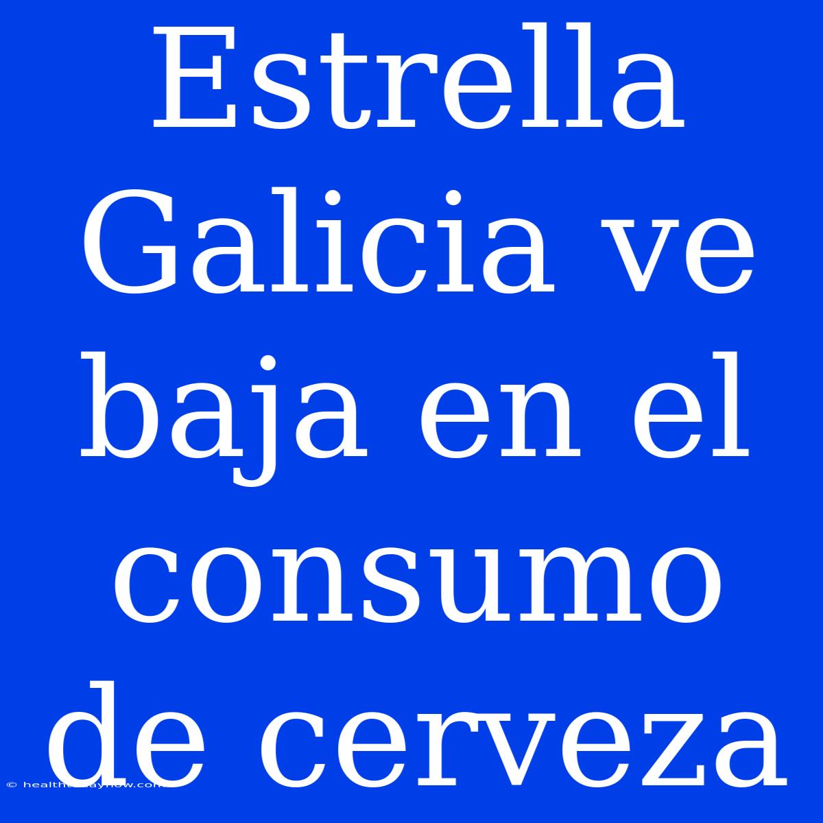 Estrella Galicia Ve Baja En El Consumo De Cerveza