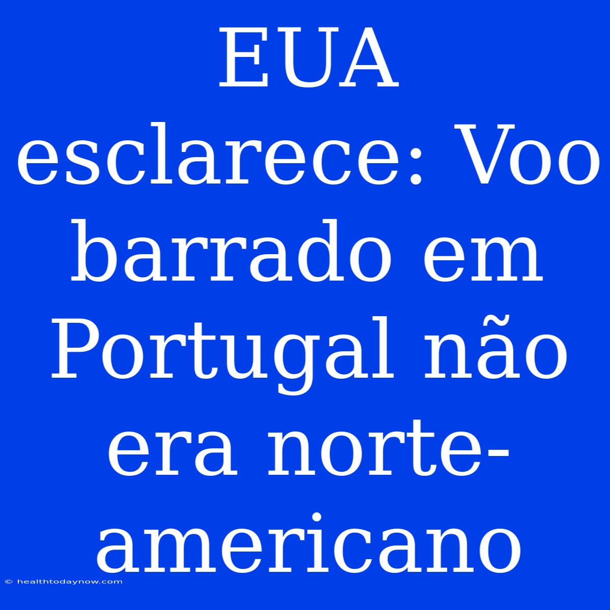 EUA Esclarece: Voo Barrado Em Portugal Não Era Norte-americano