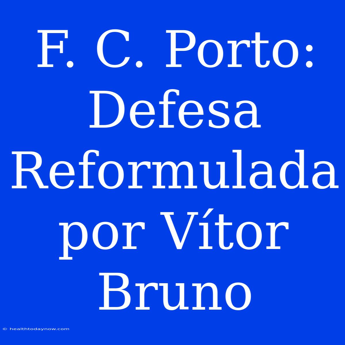 F. C. Porto: Defesa Reformulada Por Vítor Bruno