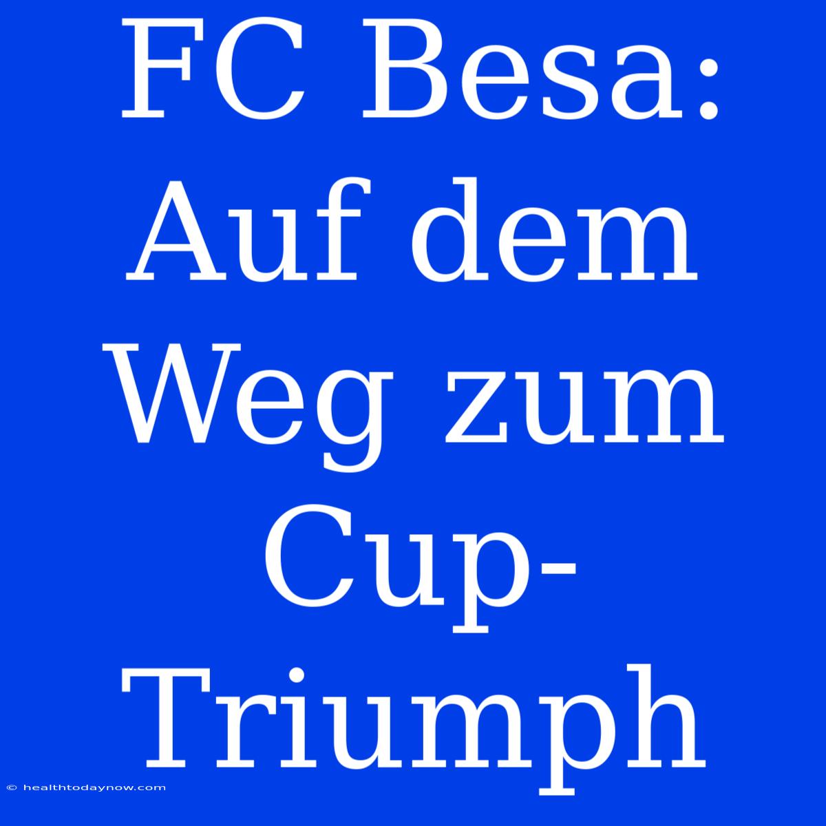 FC Besa: Auf Dem Weg Zum Cup-Triumph