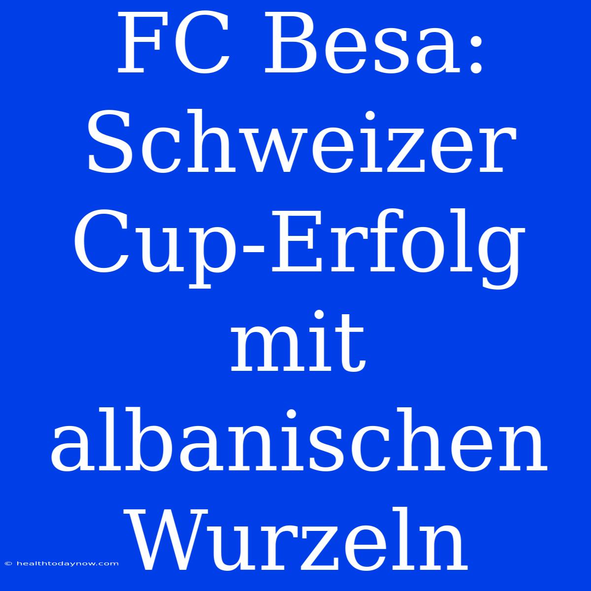 FC Besa: Schweizer Cup-Erfolg Mit Albanischen Wurzeln