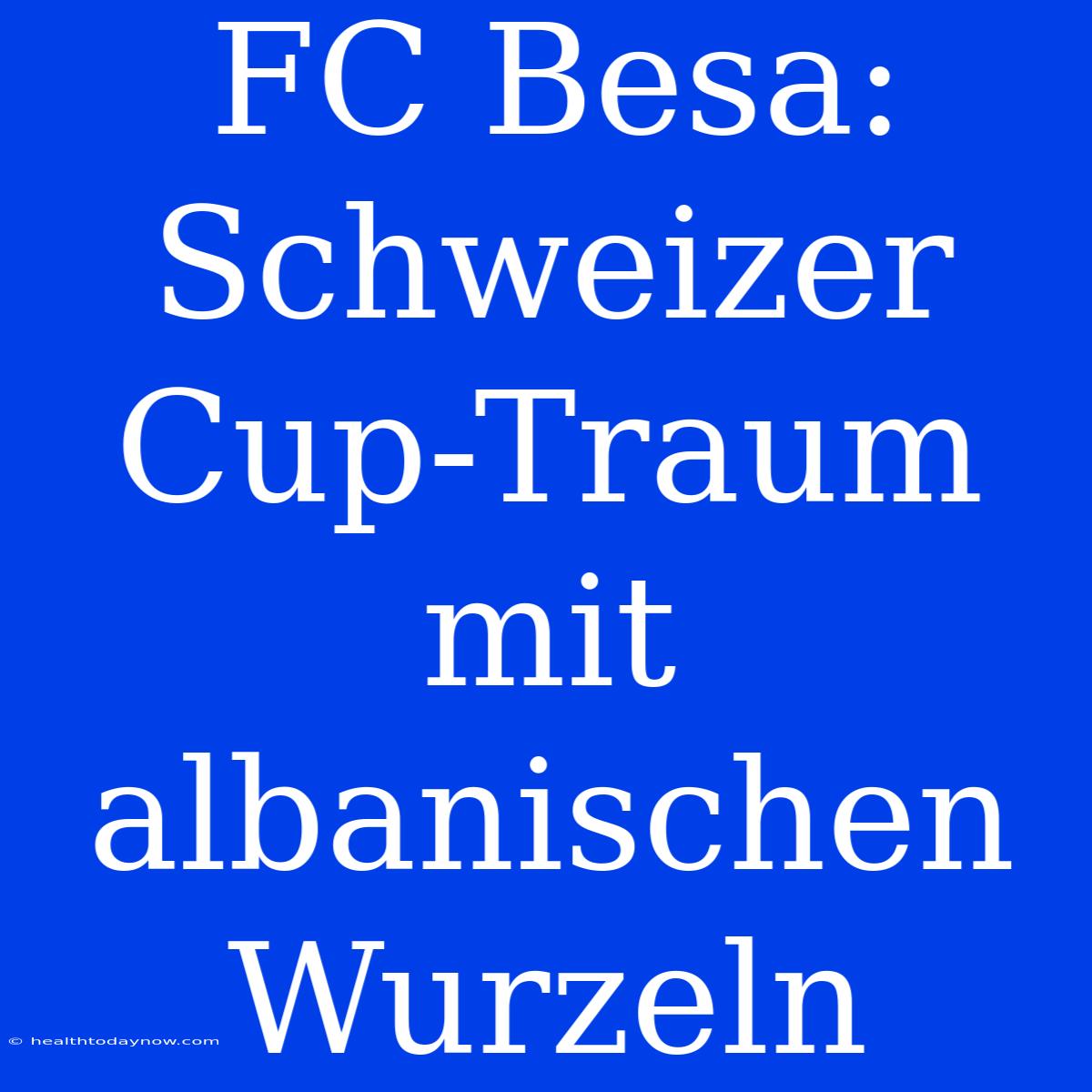 FC Besa: Schweizer Cup-Traum Mit Albanischen Wurzeln